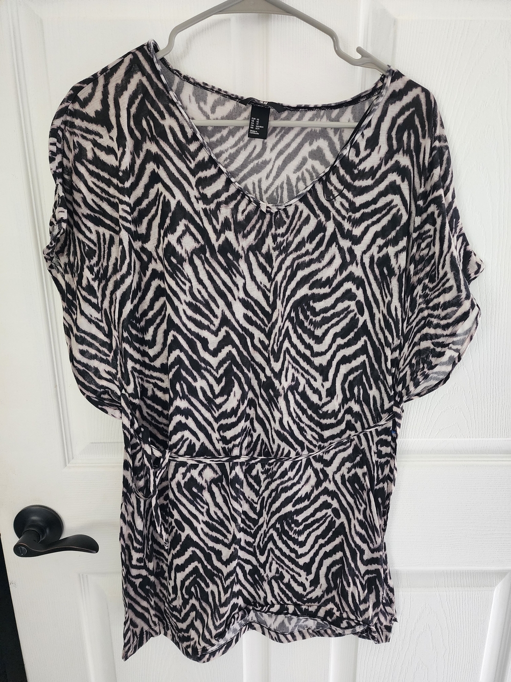 H&M Black and White Zebra Print Swim Coverup
